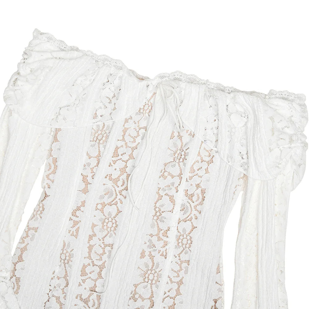 Vestido renda ombro a ombro - Brunela