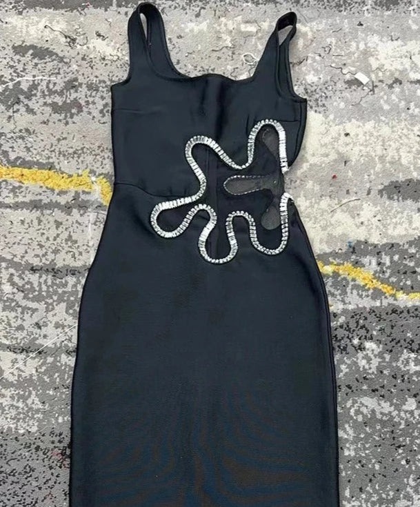 Vestido transparência com recorte - Lina