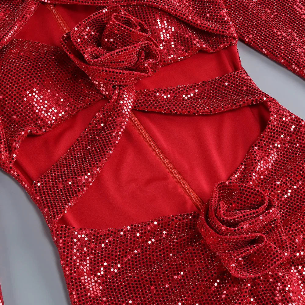 Vestido com recorte e brilho - Mel