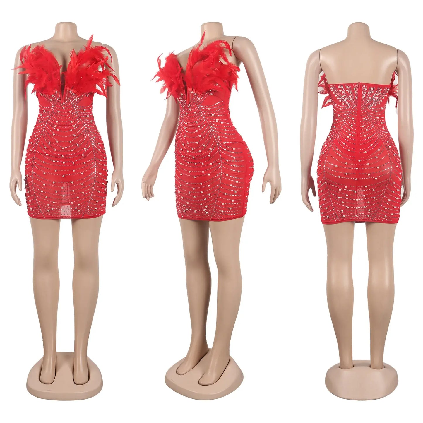 Vestido brilhante de penas - Danny