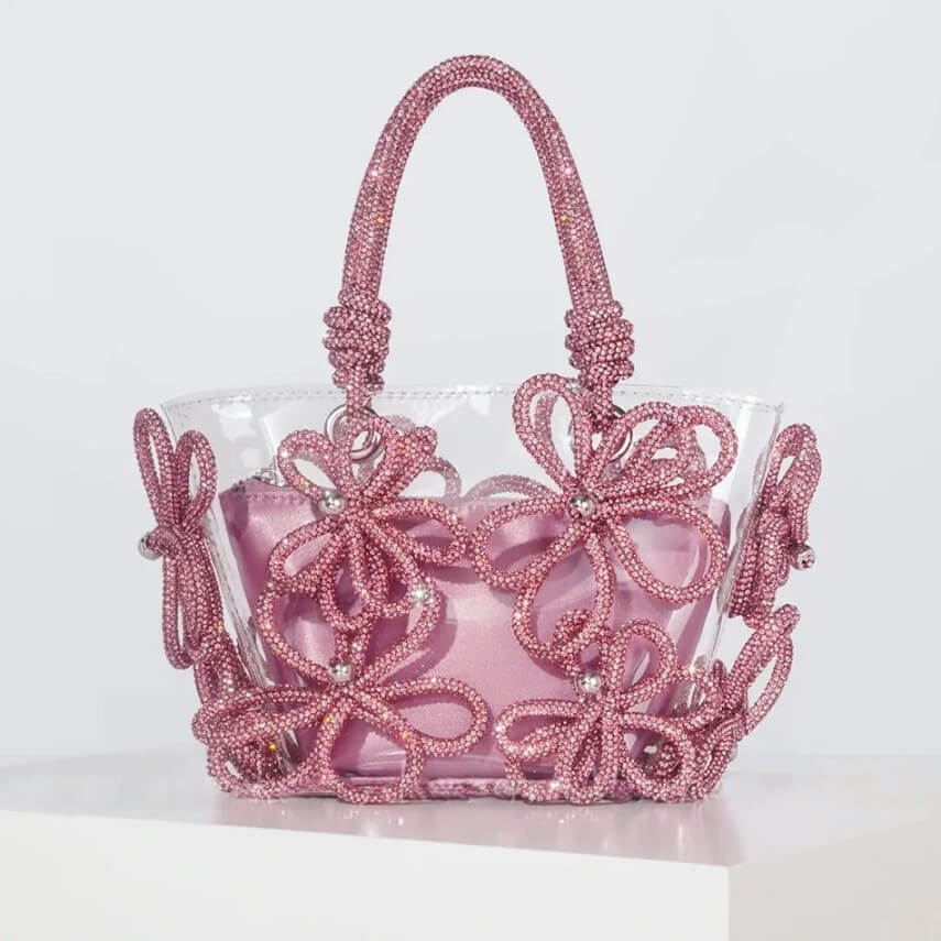 Bolsa transparente flor diamante - Cassia