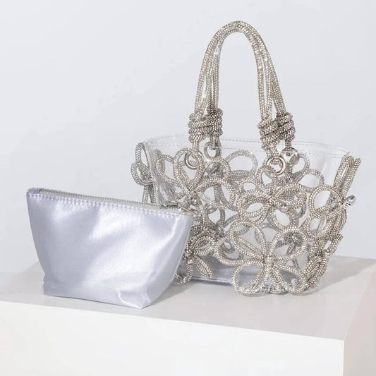 Bolsa transparente flor diamante - Cassia