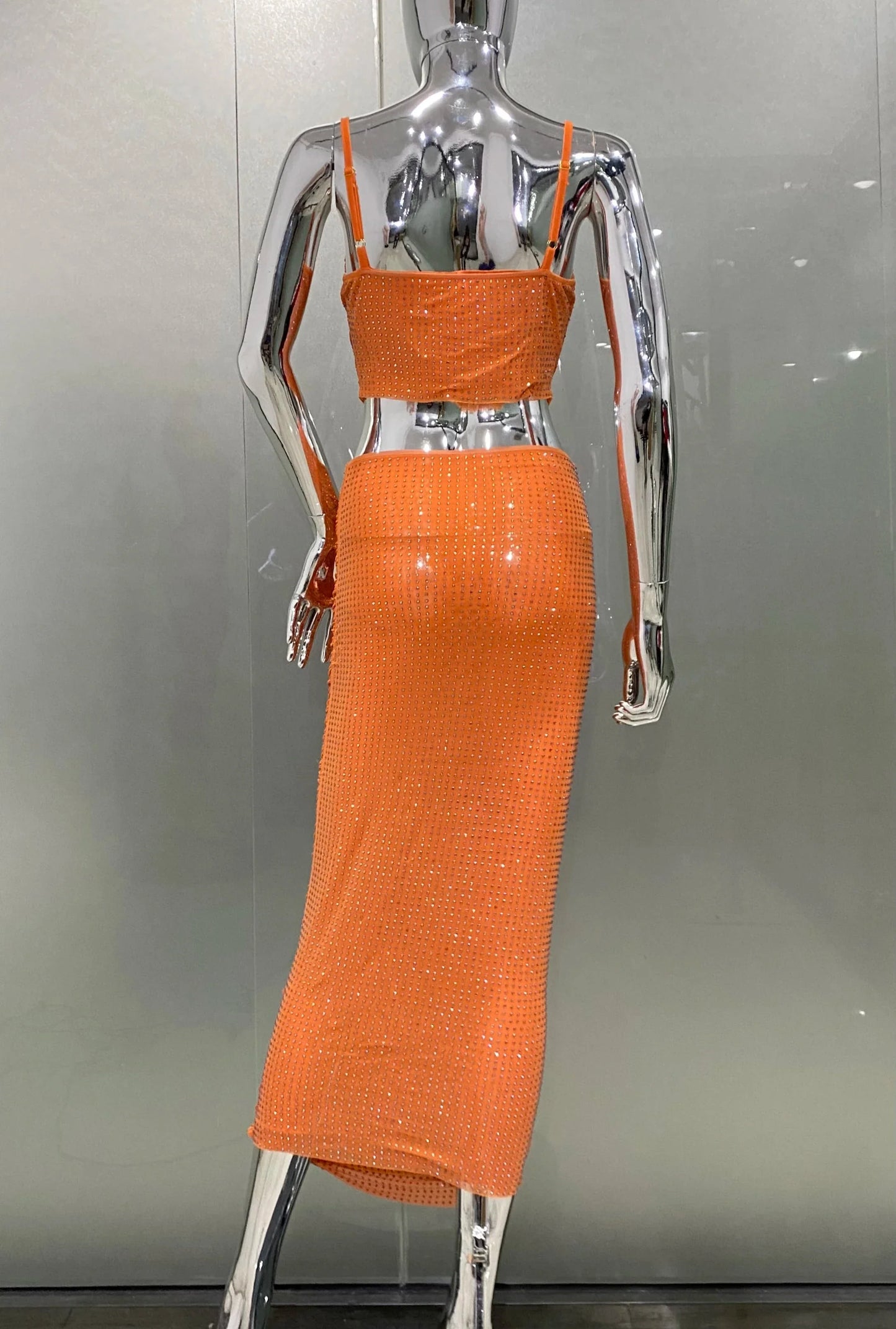 Conjunto de strass laranja - Ryacinth