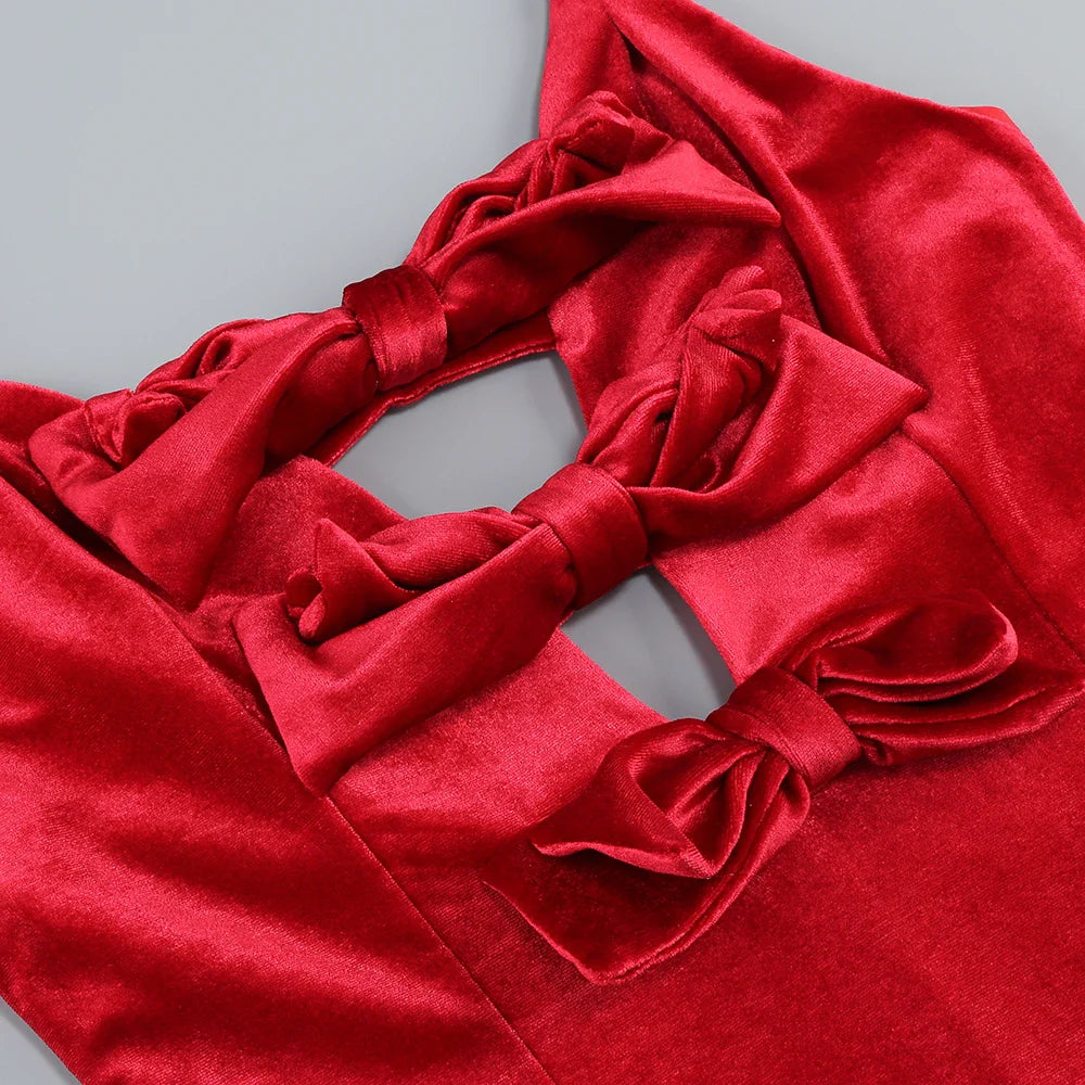 Vestido laços decote em V - Lavinia