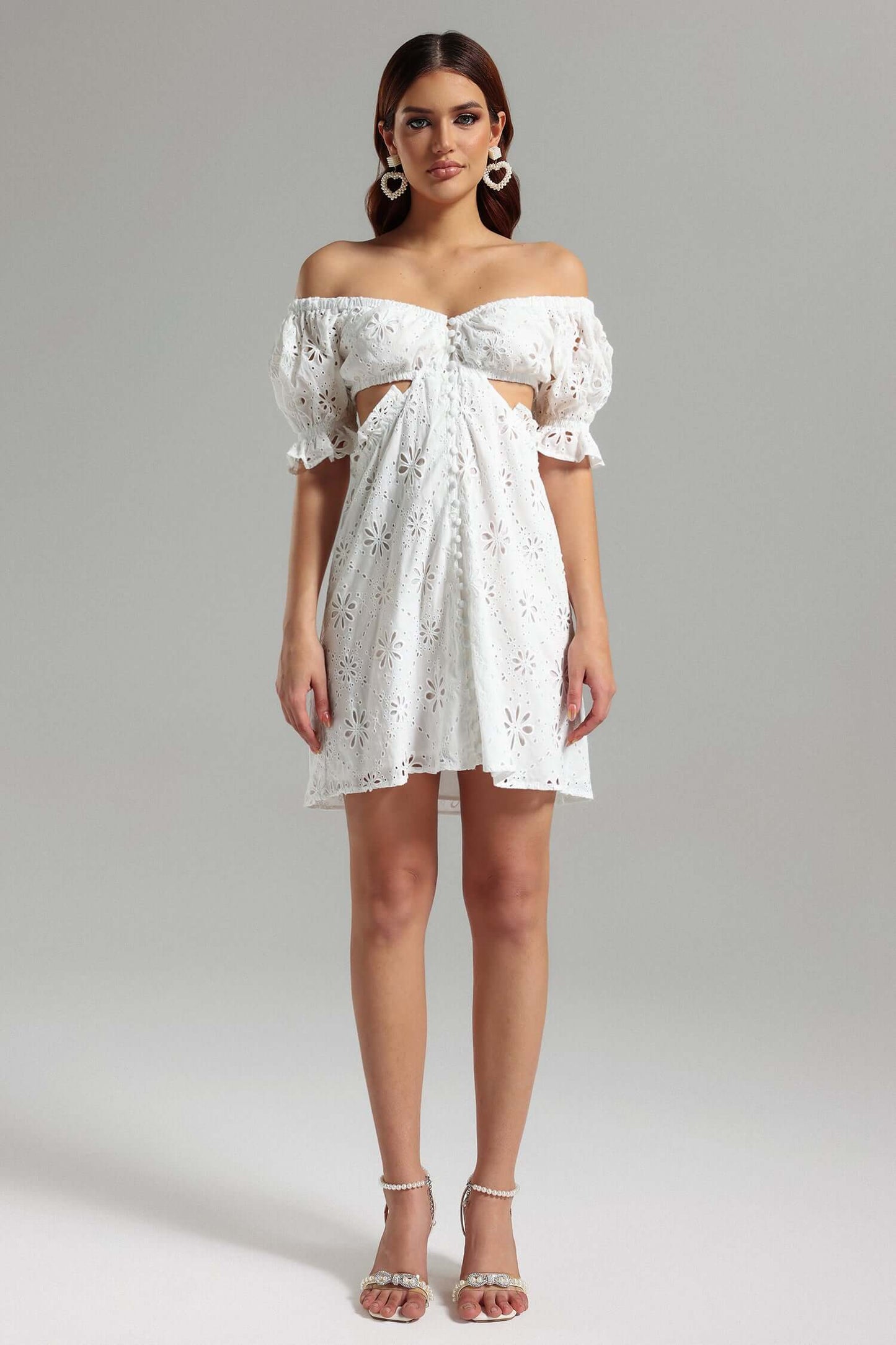 Vestido de renda fora do ombro - Lian