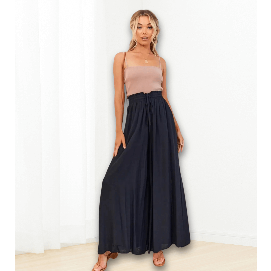 Calça wide leg cós elástico - Alina