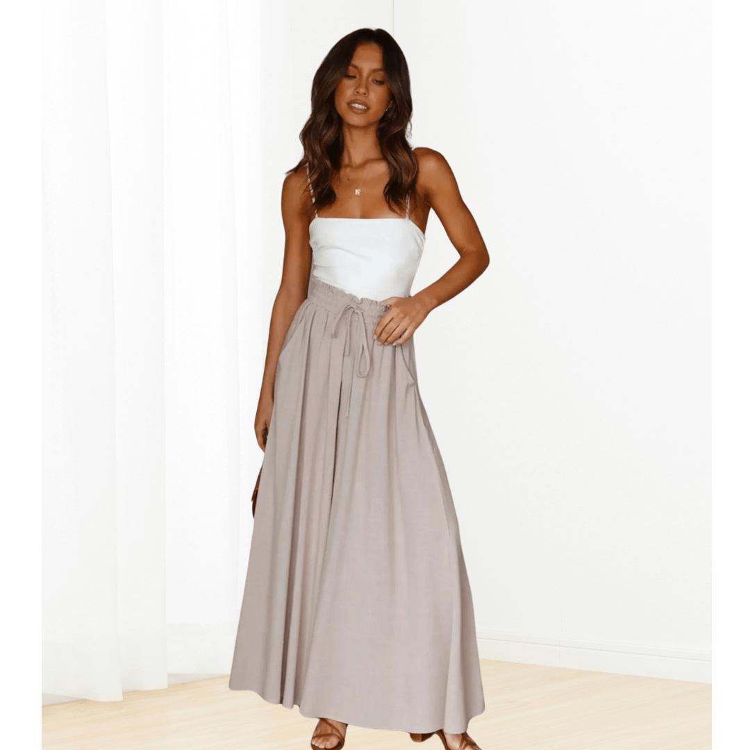 Calça wide leg cós elástico - Alina