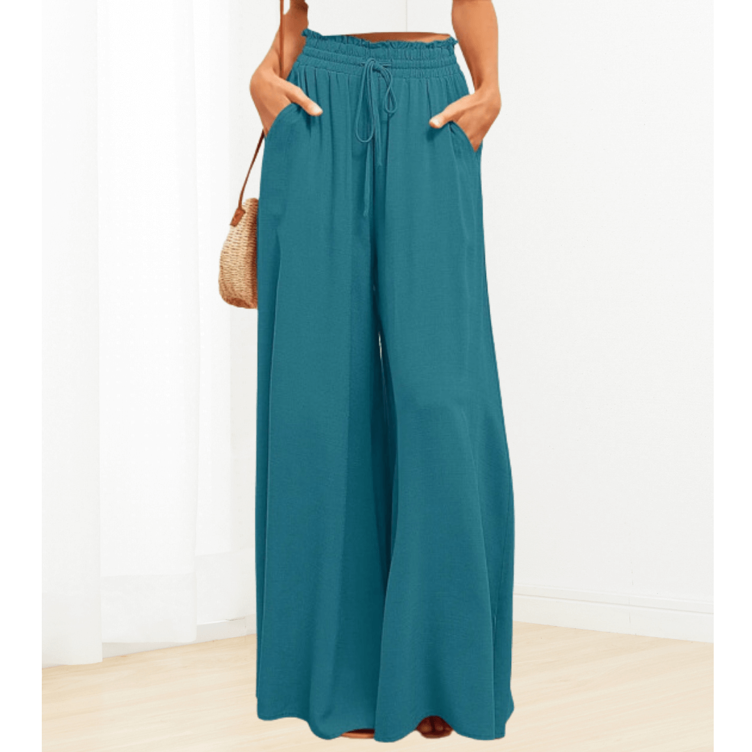 Calça wide leg cós elástico - Alina