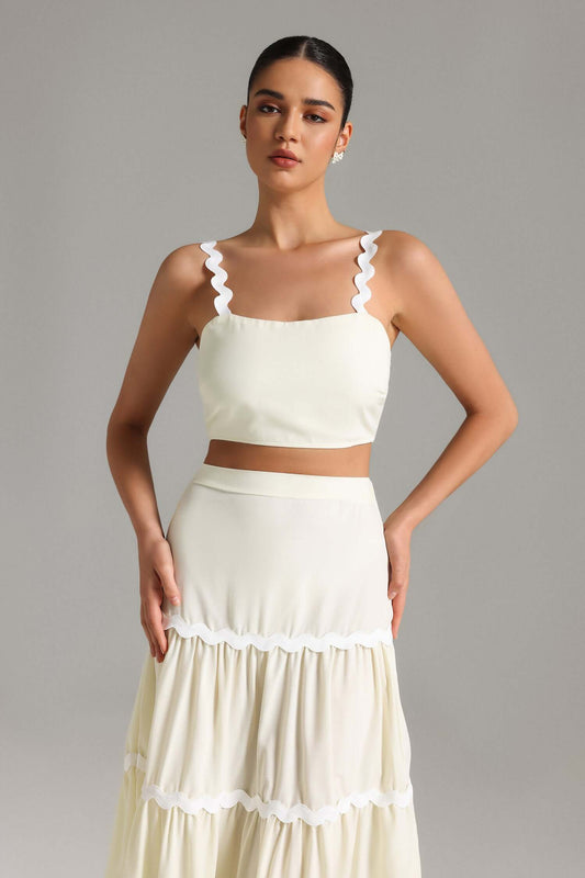 Conjunto saia evasê listras - Alina