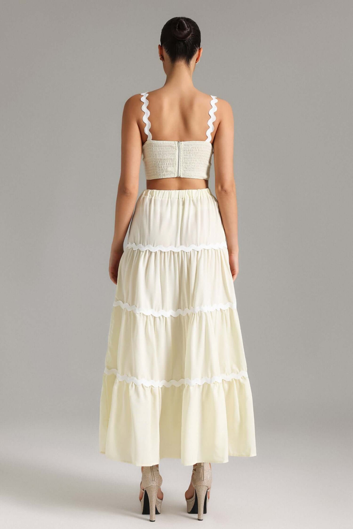 Conjunto saia evasê listras - Alina