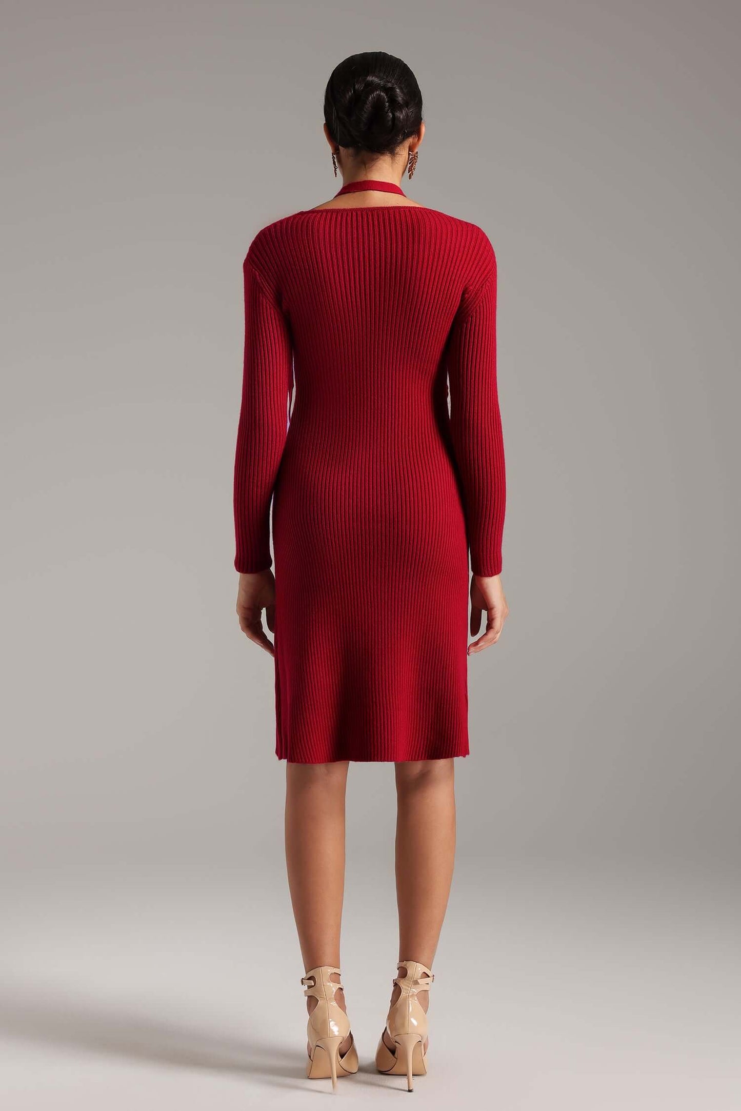 Vestido de malha com flores 3D - Kalie