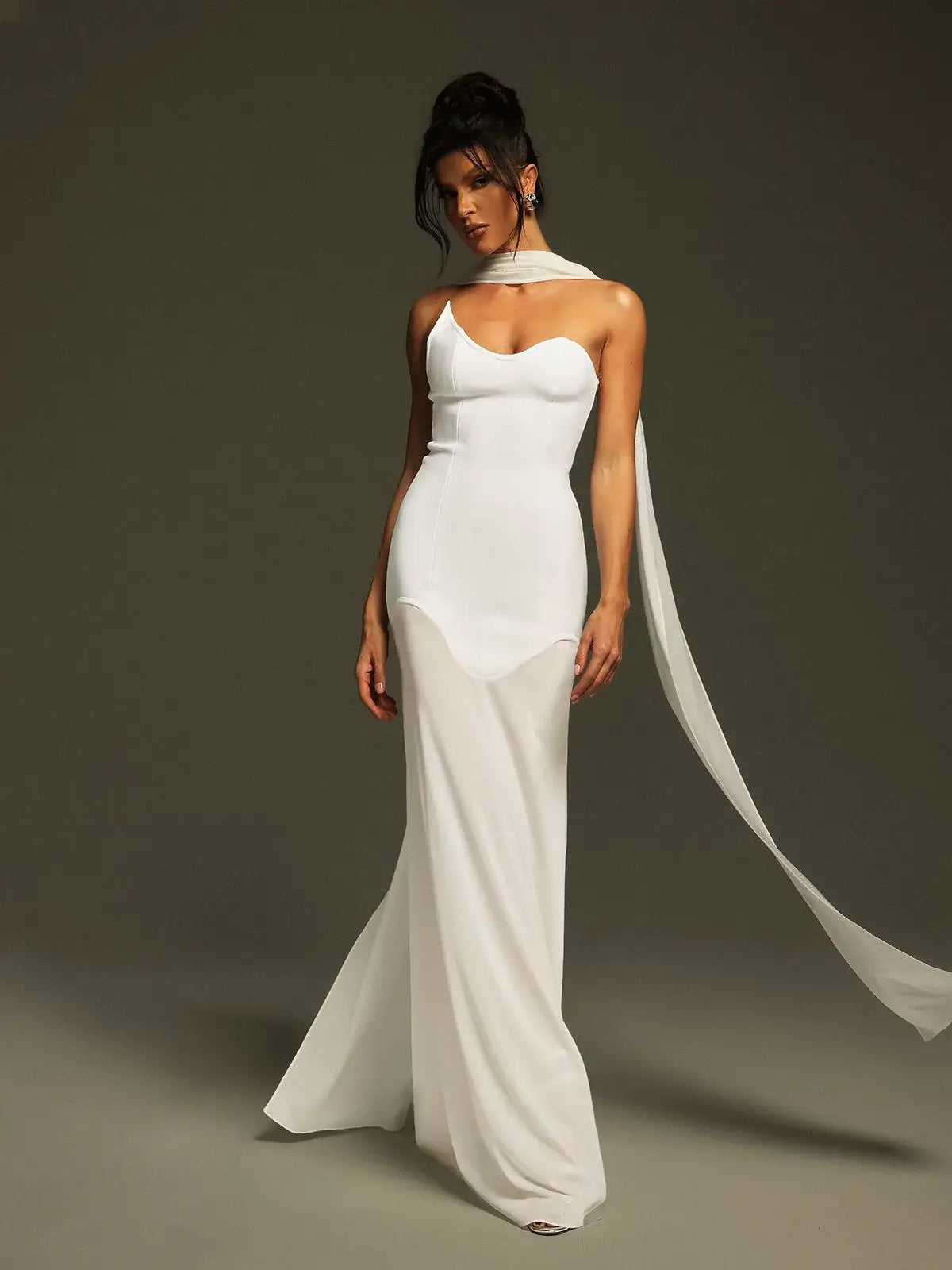 Vestido sereia transparência - Layla