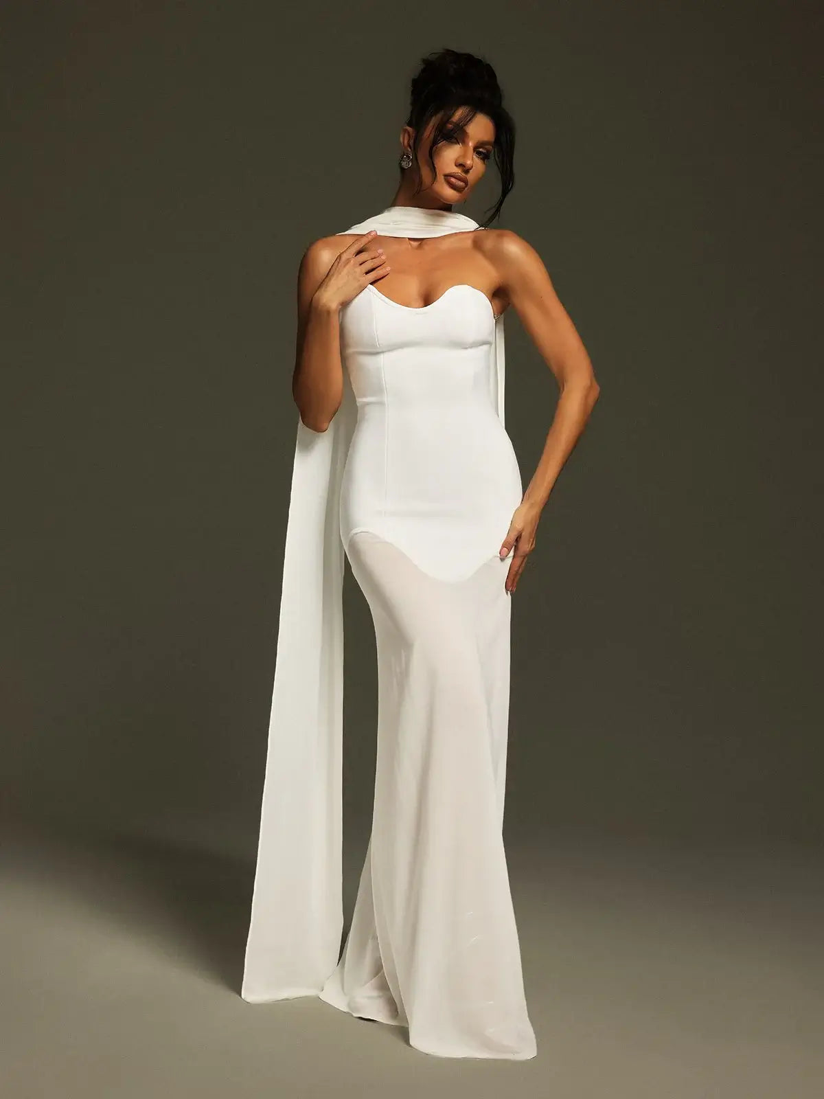 Vestido sereia transparência - Layla