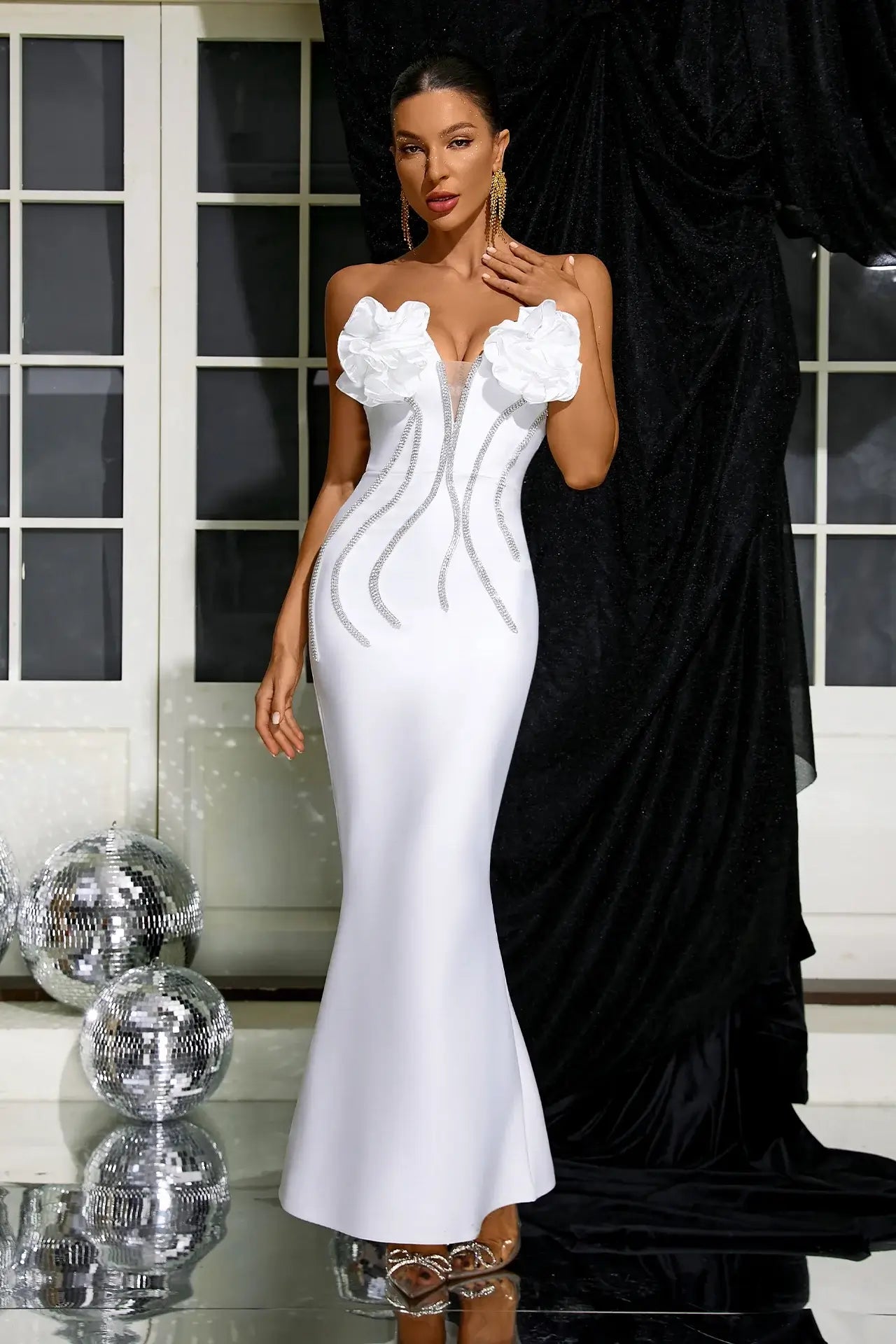 Vestido bandagem apliques - Beatrix