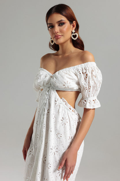 Vestido de renda fora do ombro - Lian