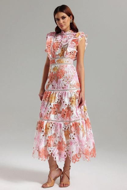 Vestido de gola renda - Fribey