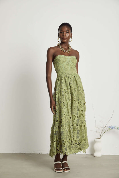 Vestido de renda sem alças - Flavia