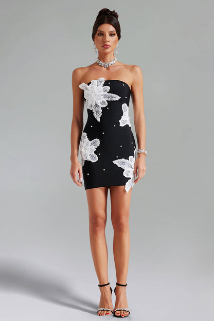Vestido sem alças com apliques - Siena
