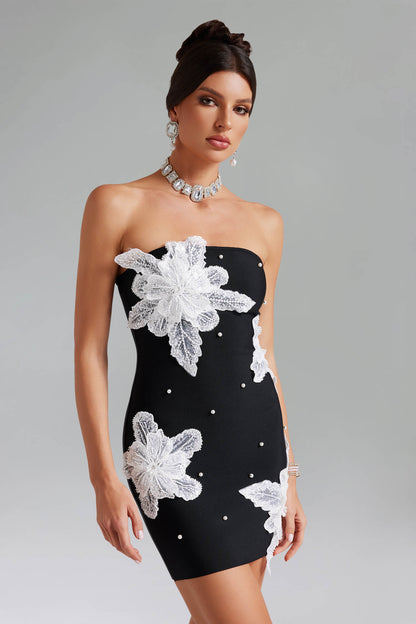 Vestido sem alças com apliques - Siena
