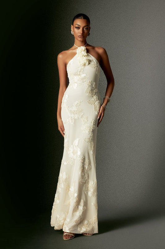 Vestido bordado frente única - Laine