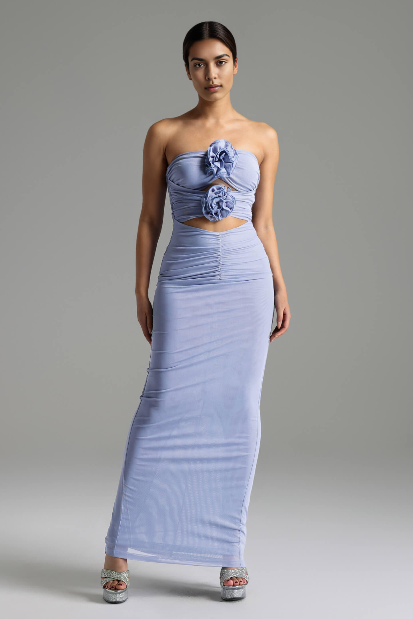 Vestido longo recortes - Durian
