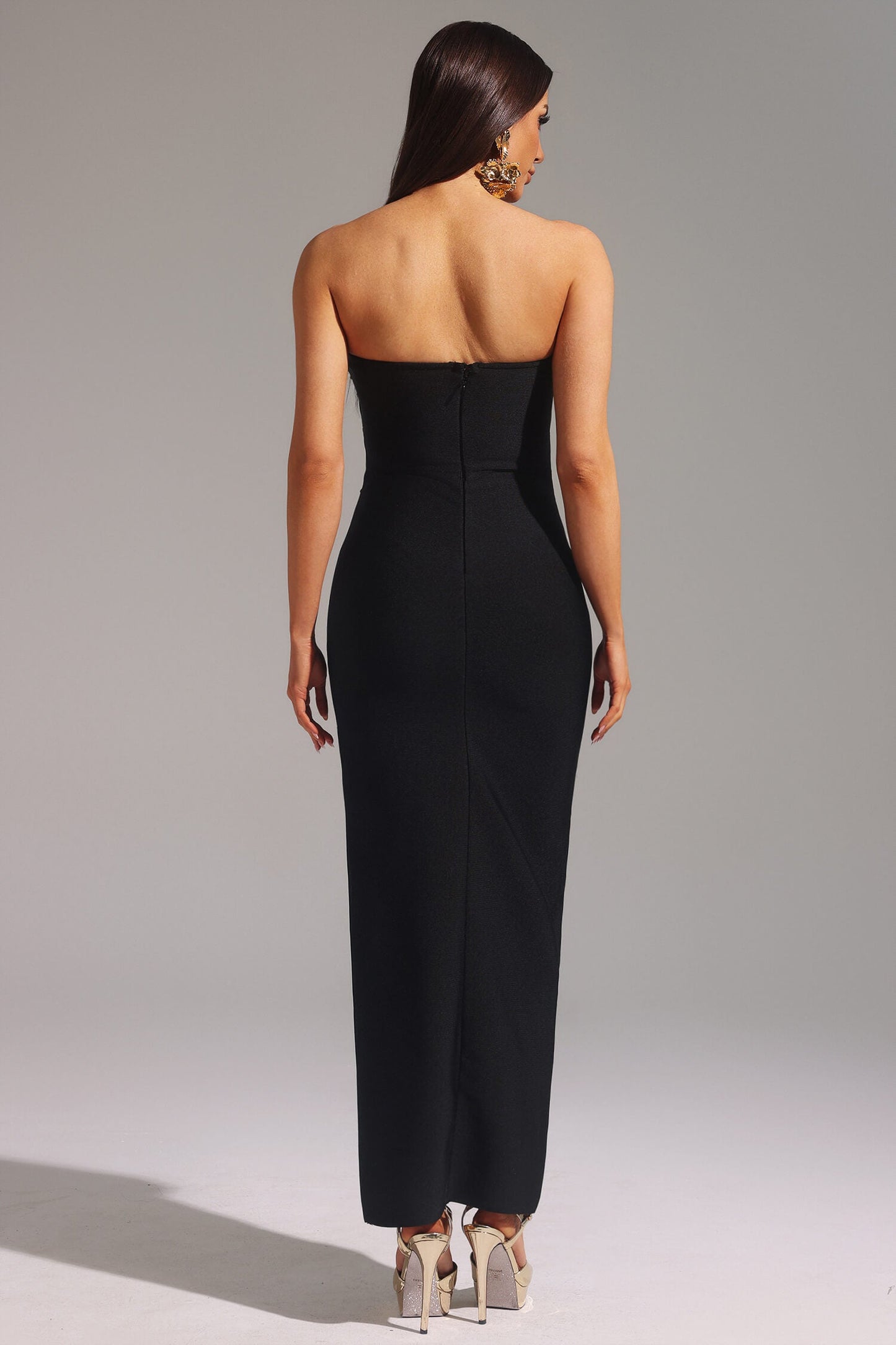 Vestido sem alças com apliques - Arielle