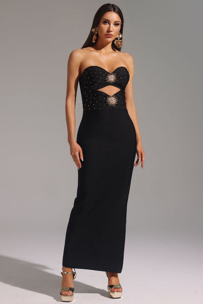 Vestido sem alças com apliques - Arielle