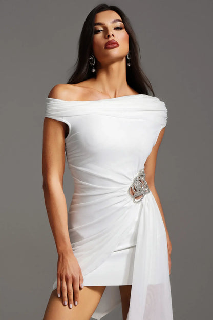 Vestido drapeado um ombro só - Katrine