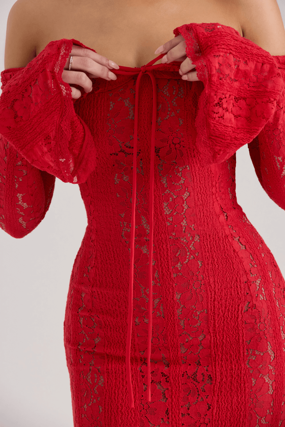 Vestido renda ombro a ombro - Brunela