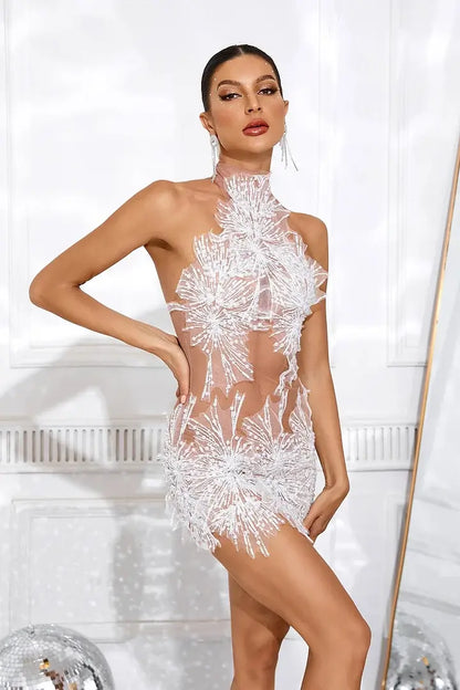 Vestido transparência e apliques - Sissy