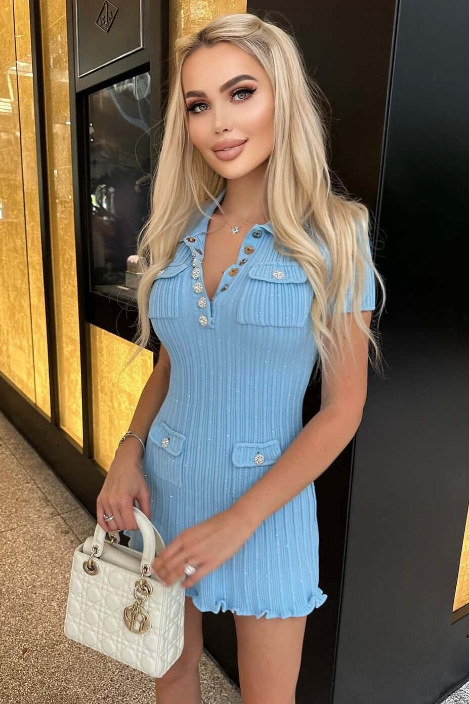 Vestido de tricô com bolso - Malva