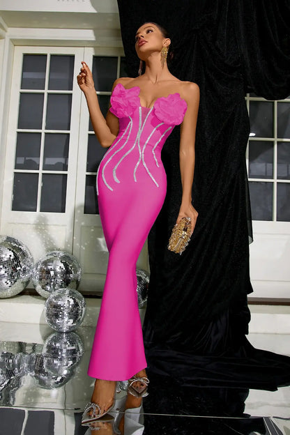 Vestido bandagem apliques - Beatrix