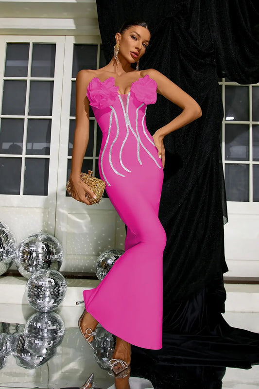 Vestido bandagem apliques - Beatrix