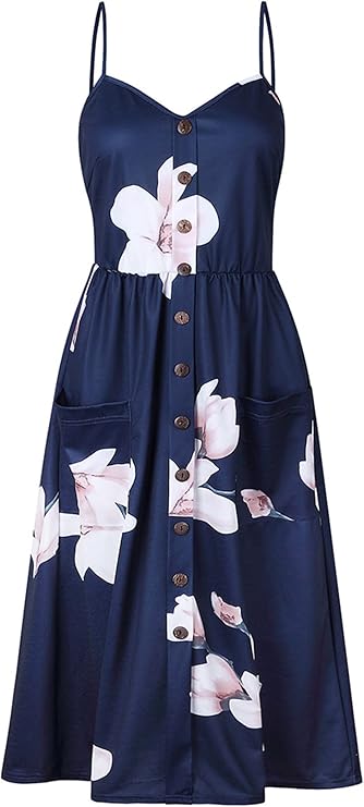 Vestido midi detalhe de botão - Luna