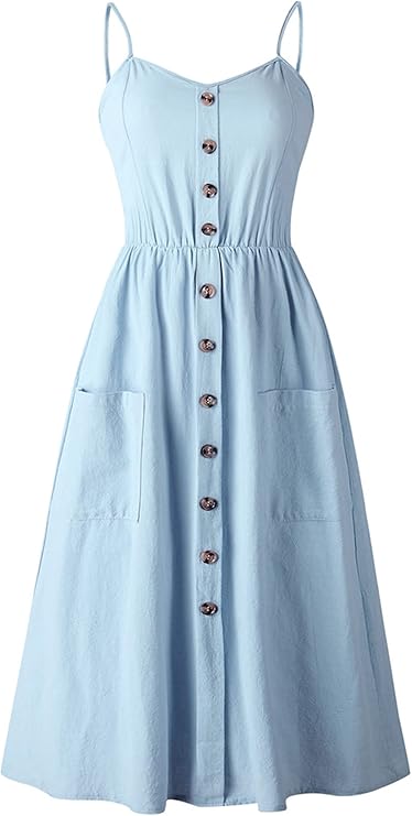 Vestido midi detalhe de botão - Luna