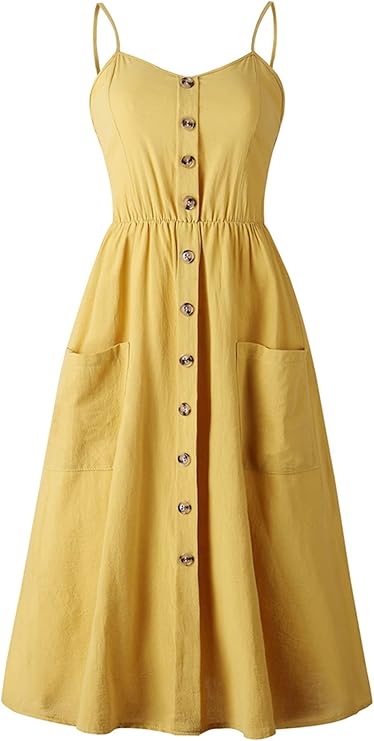 Vestido midi detalhe de botão - Luna