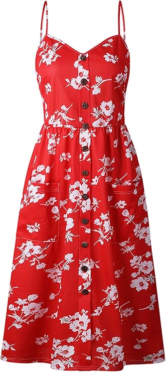 Vestido midi detalhe de botão - Luna