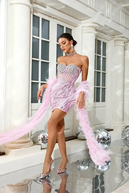 Vestido lantejoulas luxo - Inara