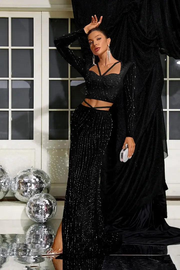 Conjunto transparência com strass - uria