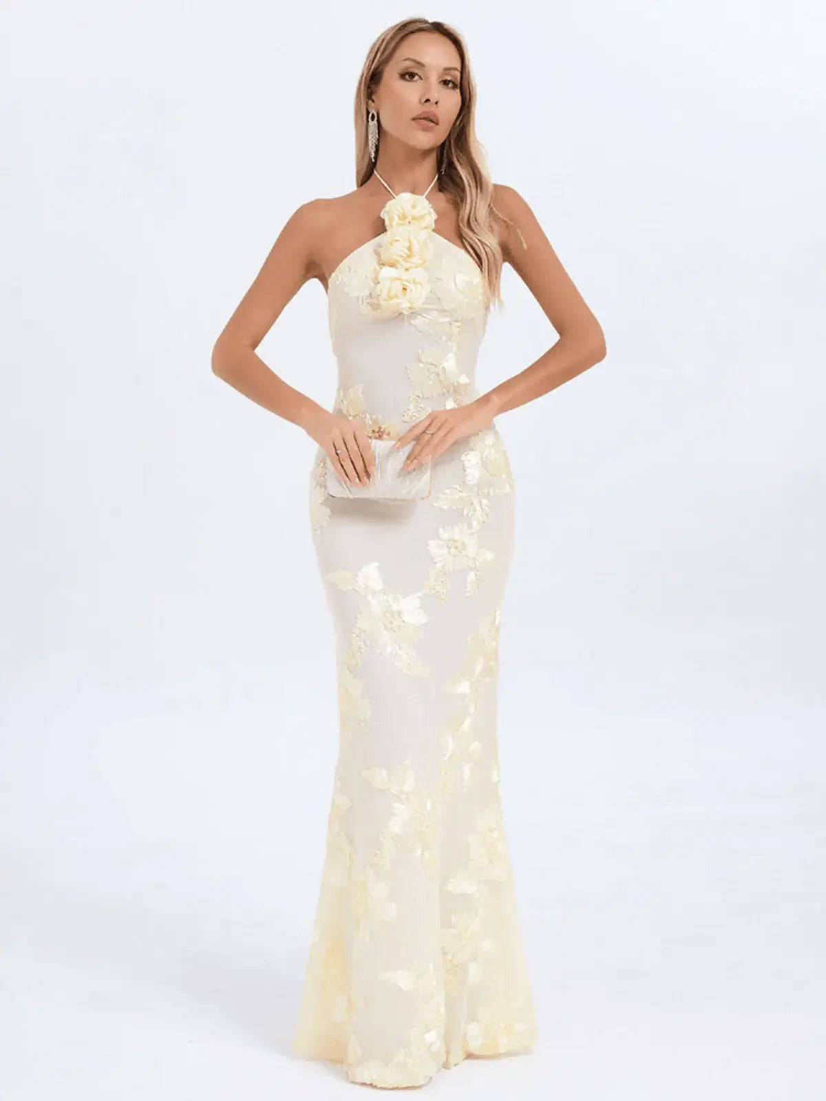 Vestido bordado frente única - Laine