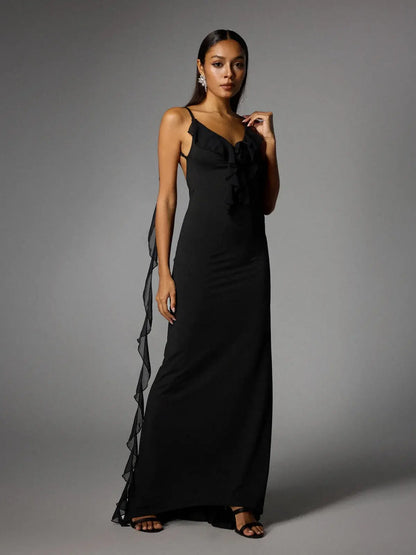 Vestido drapeado costas nuas - Rubia