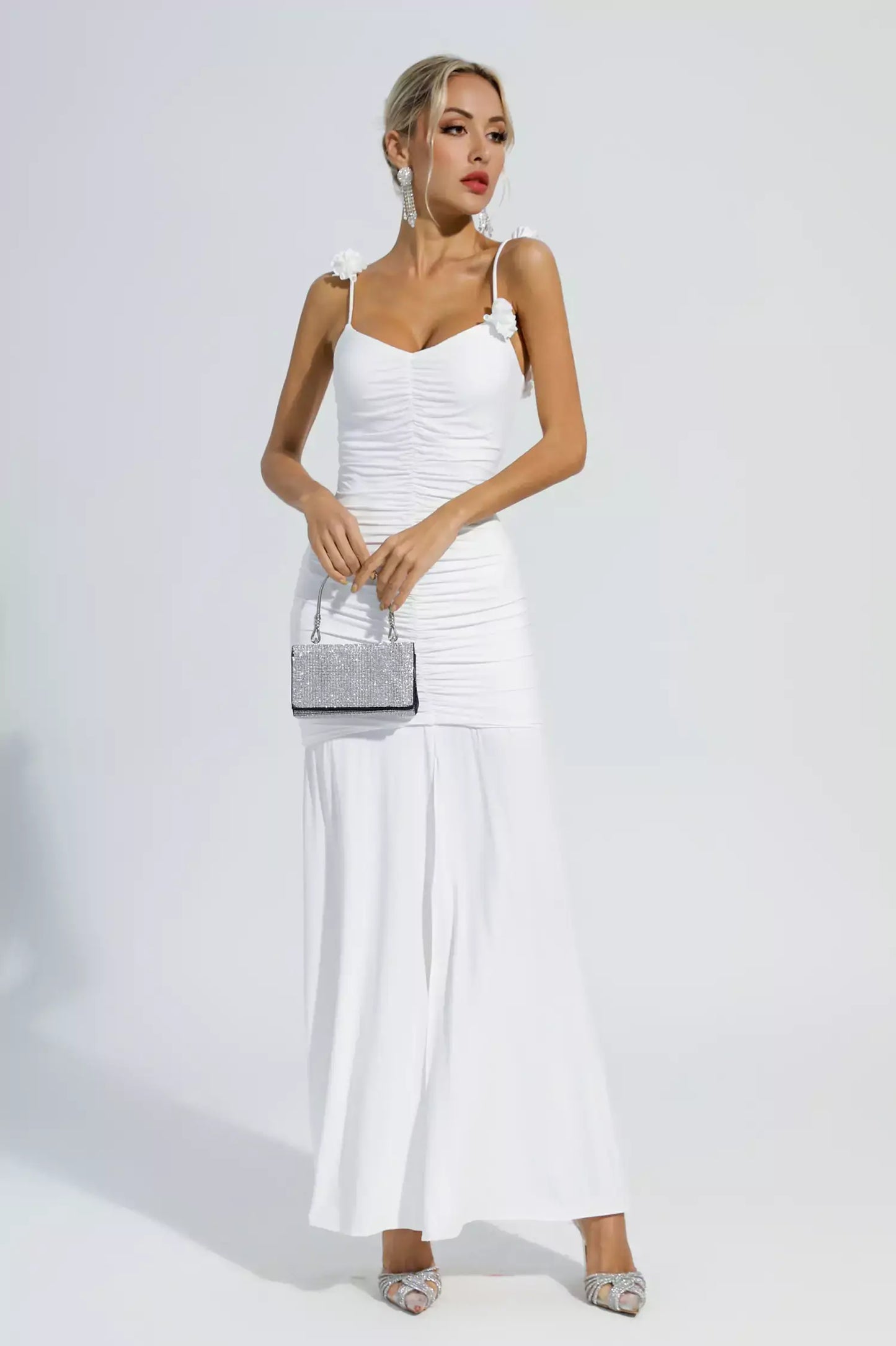 Vestido com fenda e alças finas - Wanda