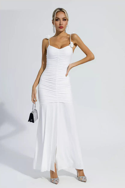 Vestido com fenda e alças finas - Wanda