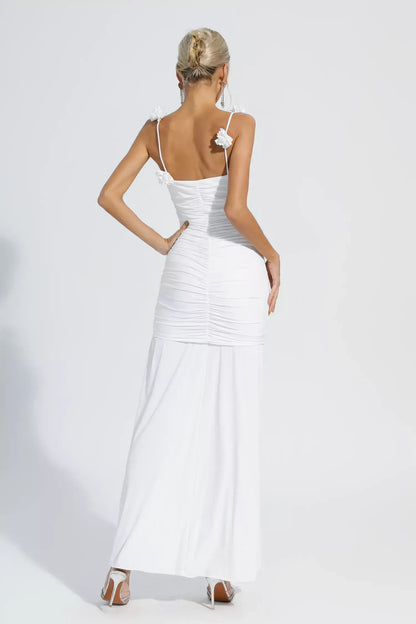 Vestido com fenda e alças finas - Wanda