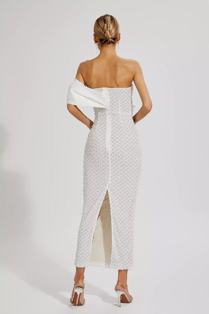 Vestido bordado um ombro só - Tania