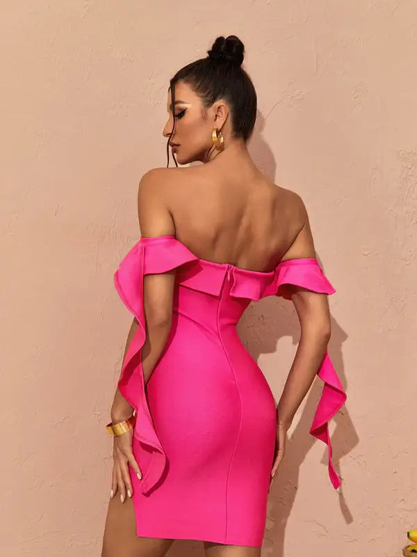 Vestido sem alças com babados - Nya