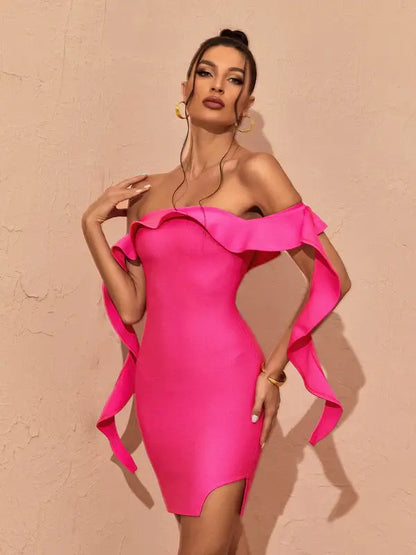 Vestido sem alças com babados - Nya