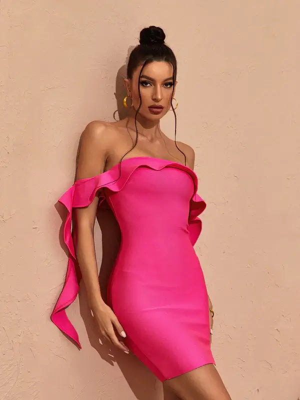 Vestido sem alças com babados - Nya