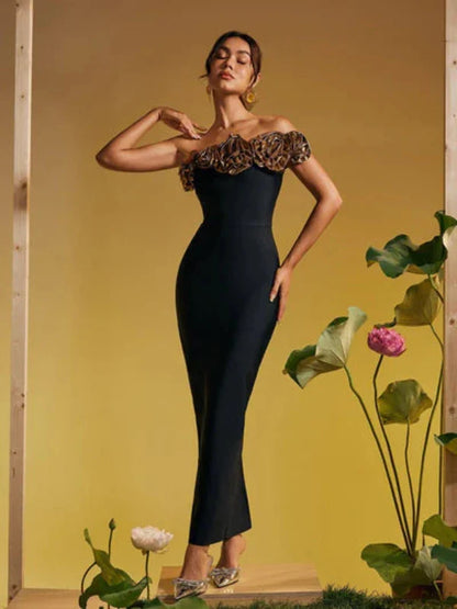 Vestido Floral Dourado - Griselda