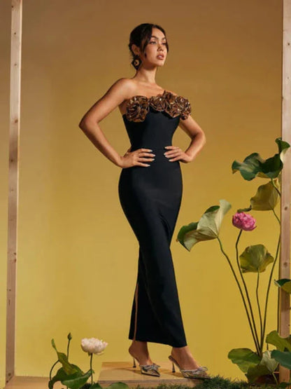 Vestido Floral Dourado - Griselda